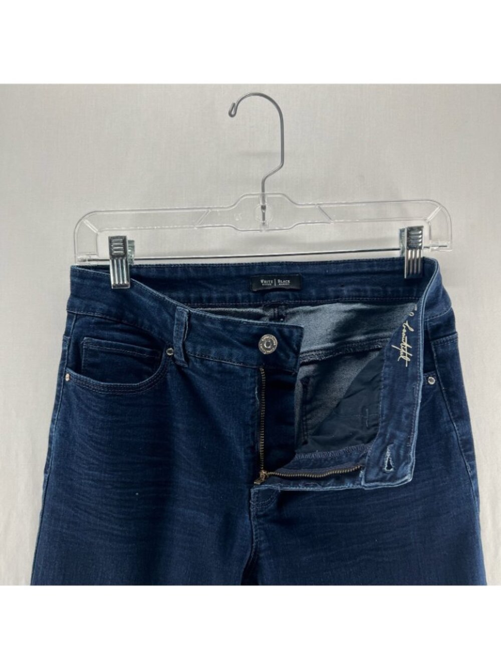 White House Black Market Skinny Jeans Womens 6 Mid Rise Stretch Denim Dark Wash - Picture 11 of 11